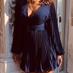🔥🔥🔥🥰Navy blue mini pleated dress👗👗
